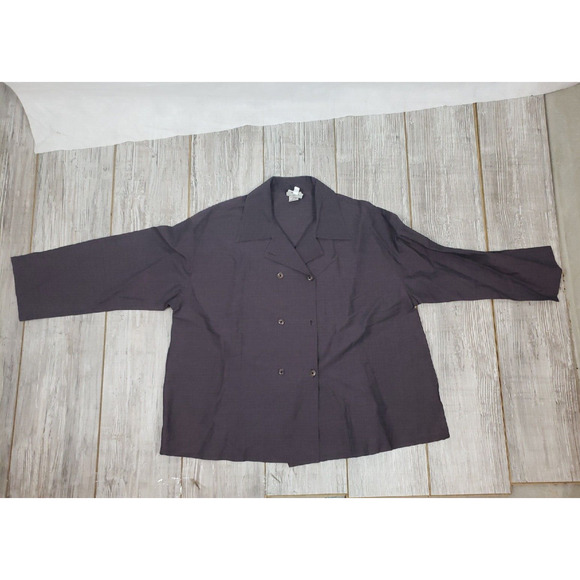 Spirithouse Button Down Top/Blazer Jacket M Cotton/Linen Purple (ish) /gray - Picture 3 of 6